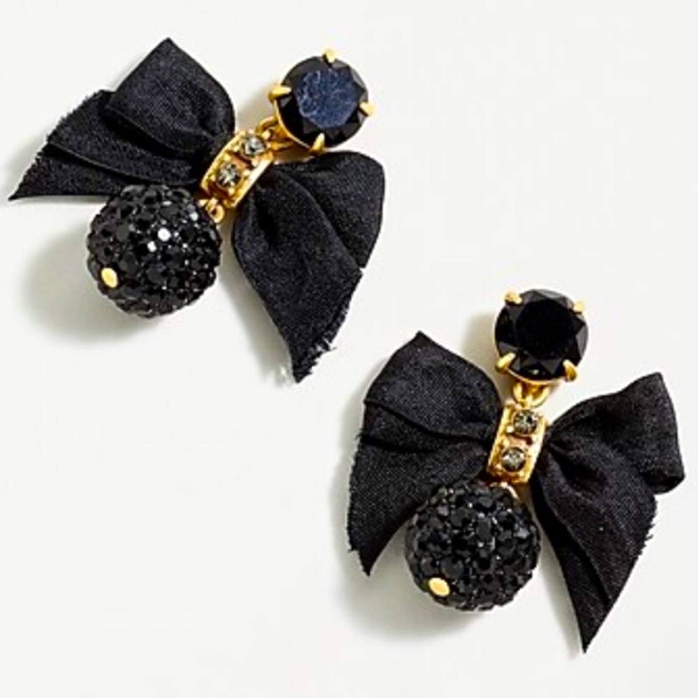 J. Crew black bow Earrings